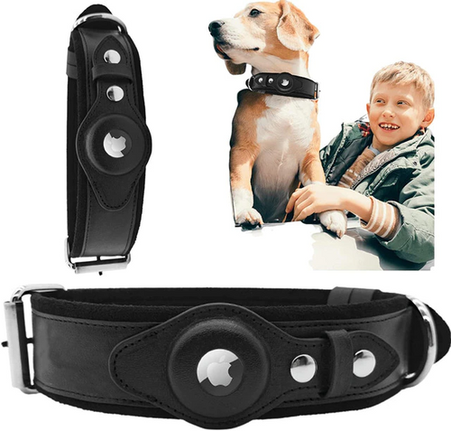 Pawitfy  Leather AirTag Dog Collar